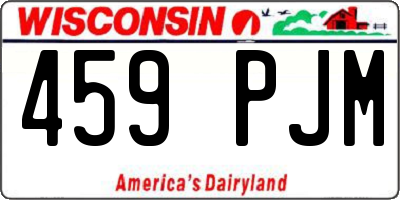 WI license plate 459PJM