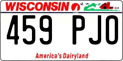 WI license plate 459PJO