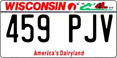 WI license plate 459PJV