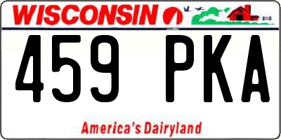 WI license plate 459PKA
