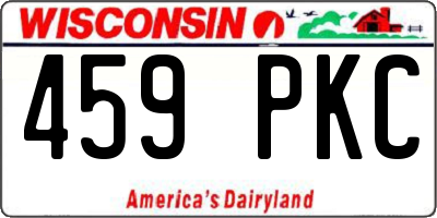 WI license plate 459PKC