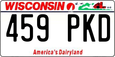 WI license plate 459PKD
