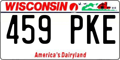 WI license plate 459PKE