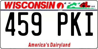 WI license plate 459PKI