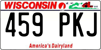 WI license plate 459PKJ