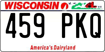 WI license plate 459PKQ