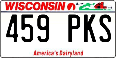WI license plate 459PKS