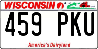 WI license plate 459PKU