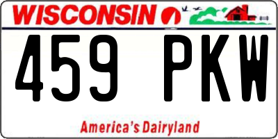 WI license plate 459PKW