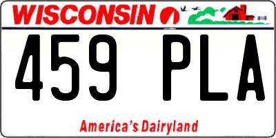 WI license plate 459PLA