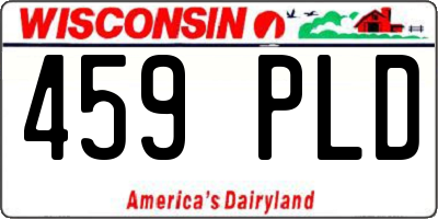 WI license plate 459PLD