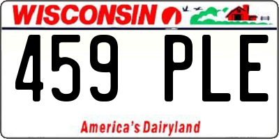 WI license plate 459PLE