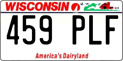 WI license plate 459PLF