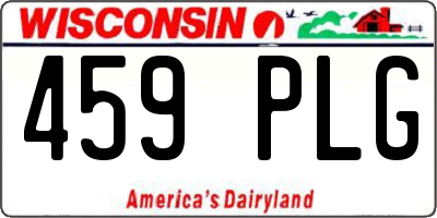 WI license plate 459PLG