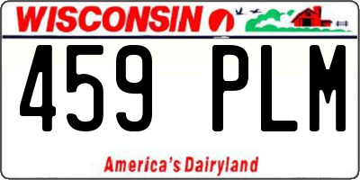 WI license plate 459PLM