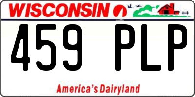 WI license plate 459PLP