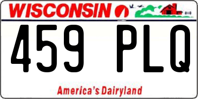 WI license plate 459PLQ
