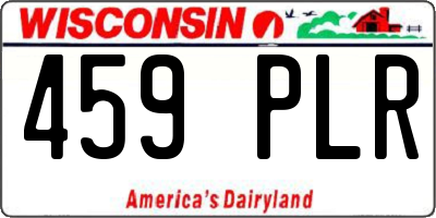 WI license plate 459PLR