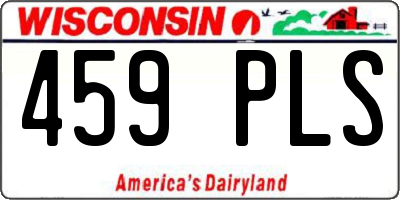 WI license plate 459PLS