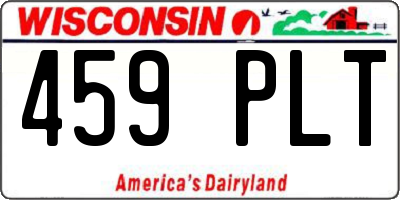 WI license plate 459PLT