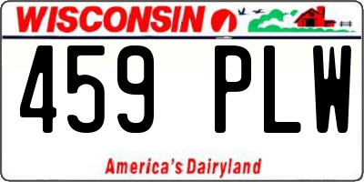 WI license plate 459PLW