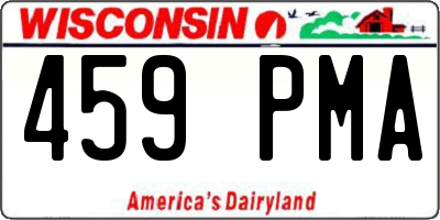 WI license plate 459PMA
