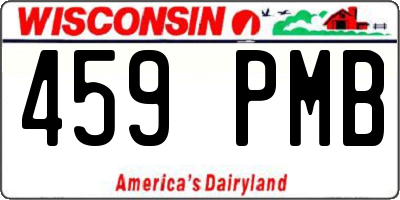 WI license plate 459PMB
