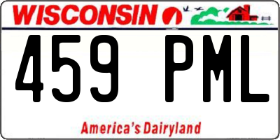 WI license plate 459PML