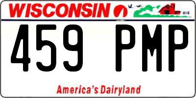 WI license plate 459PMP