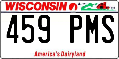 WI license plate 459PMS