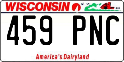 WI license plate 459PNC