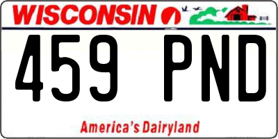 WI license plate 459PND