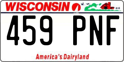 WI license plate 459PNF