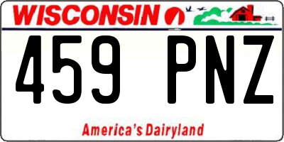 WI license plate 459PNZ