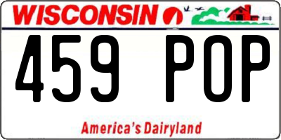 WI license plate 459POP