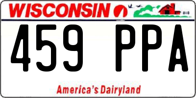 WI license plate 459PPA