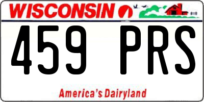 WI license plate 459PRS