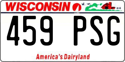 WI license plate 459PSG