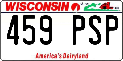 WI license plate 459PSP