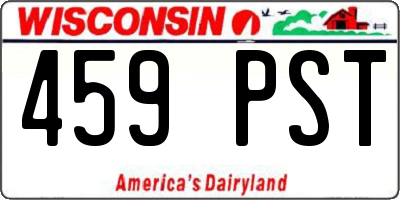 WI license plate 459PST