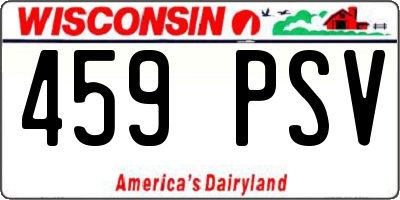 WI license plate 459PSV