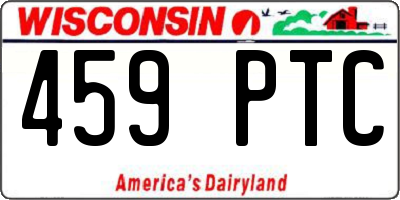 WI license plate 459PTC