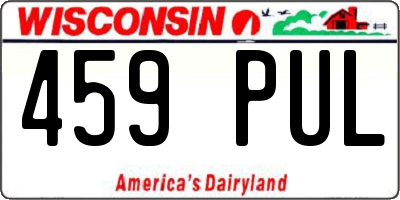 WI license plate 459PUL