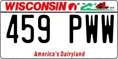 WI license plate 459PWW