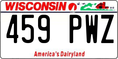 WI license plate 459PWZ