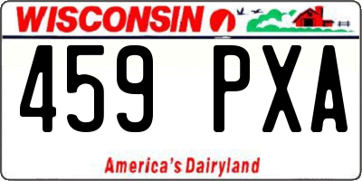 WI license plate 459PXA