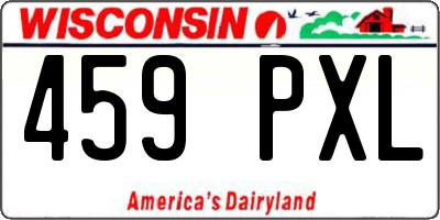 WI license plate 459PXL