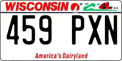 WI license plate 459PXN