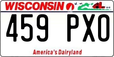 WI license plate 459PXO