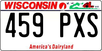 WI license plate 459PXS